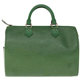 Louis Vuitton-Louis Vuitton Epi Speedy 30 Bolsa de Mão Verde Borneo M43004 Autenticação de LV 64977-Outro