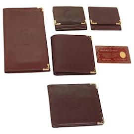 Cartier-Carteira tipo carteira CARTIER em couro 5Definir autenticação vermelha 65284-Vermelho