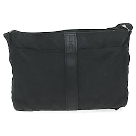 Hermès-HERMES Acapulco Basas MM Shoulder Bag Nylon Black Auth bs11741-Black