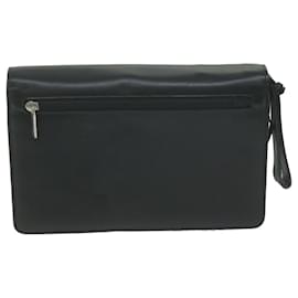 Givenchy-GIVENCHY Clutch Bag Leather Black Auth bs11875-Black