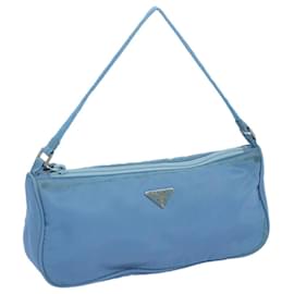 Prada-Bolsa para acessórios PRADA Nylon Azul Autenticação10595-Azul