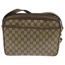 Gucci-GUCCI GG Supreme Web Sherry Line Shoulder Bag PVC Beige 001 904 0848 auth 65809-Beige