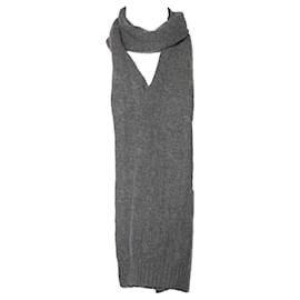 Ralph Lauren-Ralph Lauren, Grey cable knit scarf-Grey