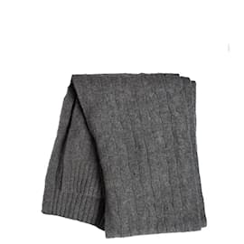 Ralph Lauren-Ralph Lauren, Grauer Schal mit Zopfmuster-Grau