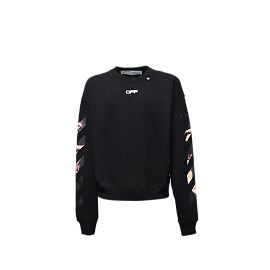 Off White Caravaggio-Pfeil-Rundhalsausschnitt Andere Python drucken