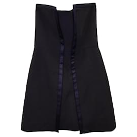 Maje-Maje Strapless Satin-Trim Mini Dress in Black Polyester-Black