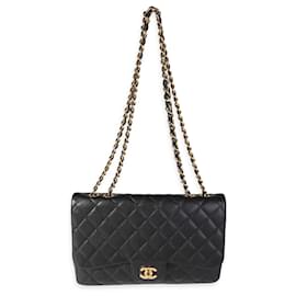 Chanel-Chanel Black Caviar Quilted Jumbo Classic Single Flap Bag-Black