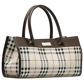 Burberry-Burberry Brown House Check Handtasche-Braun,Beige