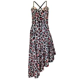 Autre Marque-Boutique Moschino Black / White / Red 2019 Sequined Leopard Printed Crepe Midi Dress-Multiple colors