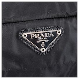 Prada-Prada Black Nylon Triangle XL Clothes Bag-Black