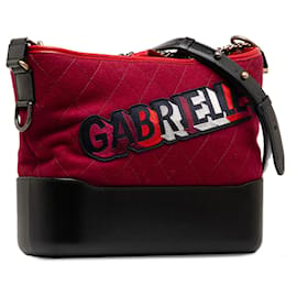 Chanel-Borsa a tracolla Gabrielle piccola in lana rossa Chanel-Rosso