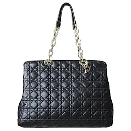 Christian Dior-Black Lady Dior leather shoulder bag-Black