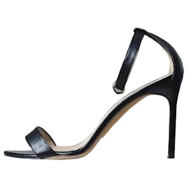 Manolo Blahnik-Sandália de salto em couro preto - tamanho UE 37.5-Preto