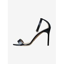 Manolo Blahnik-Black leather sandal heels - size EU 37.5-Black