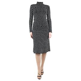 Balenciaga-Black high-neck polka dot top and skirt set - size S-Black