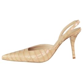 Autre Marque-Neutral Octavie croc slingback pumps - size EU 38-Other