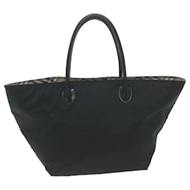 Burberry-BURBERRY Tote Bag Nylon Black Auth bs11915-Black