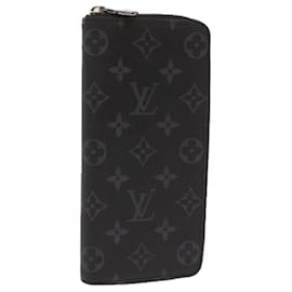 Louis Vuitton-LOUIS VUITTON Portafoglio con zip monogramma Eclipse Portafoglio verticale M62295 auth 65226S-Altro