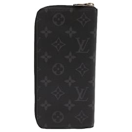 Louis Vuitton-LOUIS VUITTON Monogram Eclipse Zippy Wallet Vertikale Geldbörse M62295 Auth 65226S-Andere