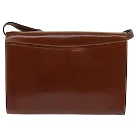 Bally-BALLY Shoulder Bag Leather Brown Auth 66086-Brown