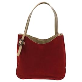 Givenchy-GIVENCHY Shoulder Bag Suede Red Beige Auth ac2738-Red,Beige