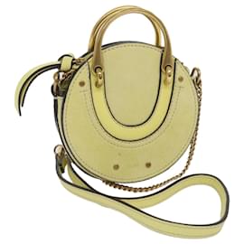 Chloé-Chloe Pixy Hand Bag Suede Leather 2way Yellow Auth 65664-Yellow