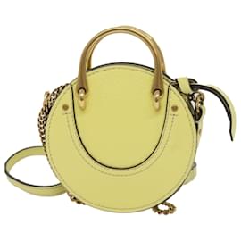 Chloé-Chloe Pixy Bolso de Mano Piel Ante 2forma de autenticación amarilla 65664-Amarillo