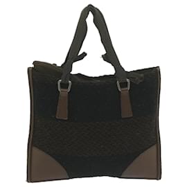 Prada-PRADA Hand Bag Wool Brown Auth 65824-Brown