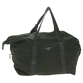 Prada-PRADA Boston Bag Nylon Verde Auth bs11886-Verde