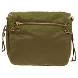 Prada-PRADA Shoulder Bag Nylon Khaki Auth 66138-Khaki
