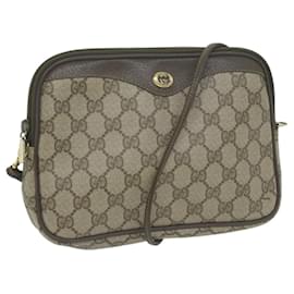 Gucci-GUCCI GG Supreme Shoulder Bag PVC Beige 97 02 068 auth 66060-Beige