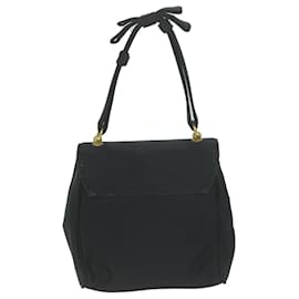 Prada-PRADA Hand Bag Satin Black Auth bs11856-Black