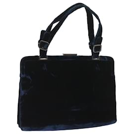 Prada-PRADA Hand Bag Velor Blue Auth 65905-Blue