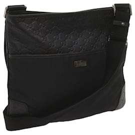 Gucci-GUCCI GG Canvas Guccissima Shoulder Bag Black 161822 Auth bs11877-Black