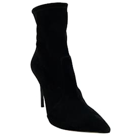 Casadei-Casadei Black Suede Sock Booties-Black
