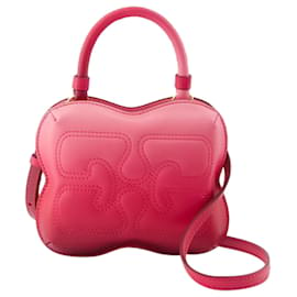 Ganni-Kleine Tasche mit Farbverlauf „Butterfly“ – Ganni – Kunstleder – Rosa-Pink