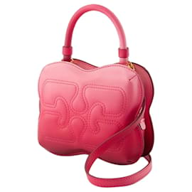 Ganni-Kleine Tasche mit Farbverlauf „Butterfly“ – Ganni – Kunstleder – Rosa-Pink