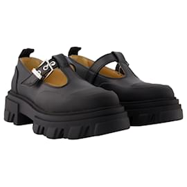 Ganni-Mocasines Mercedita con Tacos - Ganni - Piel Sintética - Negro-Negro