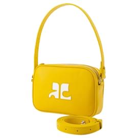 Courreges-Slim Camera Bag - Courreges - Leather - Yellow-Yellow