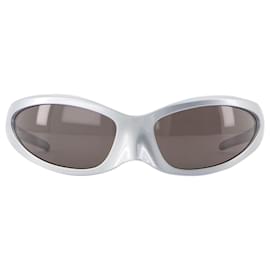 Balenciaga-BB0251s Sonnenbrille – Balenciaga – Acetat – Silber-Silber,Metallisch