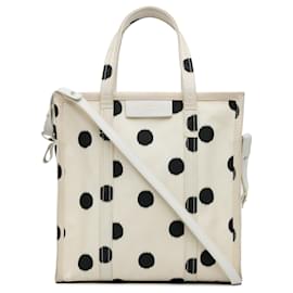 Balenciaga-Balenciaga Petit sac à main Bazar Shopper en toile blanche-Blanc