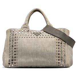 Prada-Bolso satchel Prada gris Canapa Bijoux-Gris