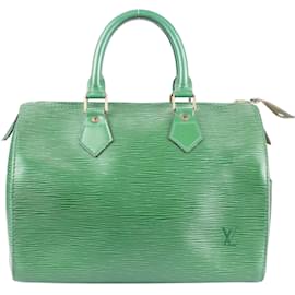 Louis Vuitton-Louis Vuitton Couro Epi Verde Speedy 25 Bolsa-Verde