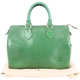 Louis Vuitton-Louis Vuitton Couro Epi Verde Speedy 25 Bolsa-Verde