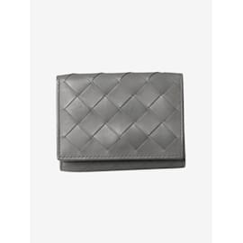 Bottega Veneta-Grey intrecciato fold out wallet-Grey