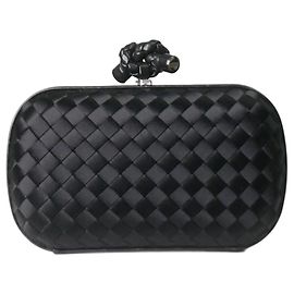 Bottega Veneta Schwarze Clutch mit Knoten Schwarz