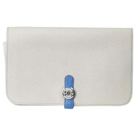 Hermès-GREY 2011 flap leather wallet-Grey