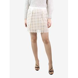 Chloé-Cream pleated cutout skirt - size UK 10-Cream