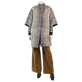 Ermanno Scervino Neutral leopard print coat - size UK 10 Other