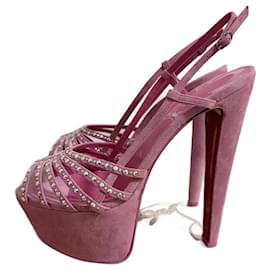 Christian Louboutin-Crystal pink sandals-Pink